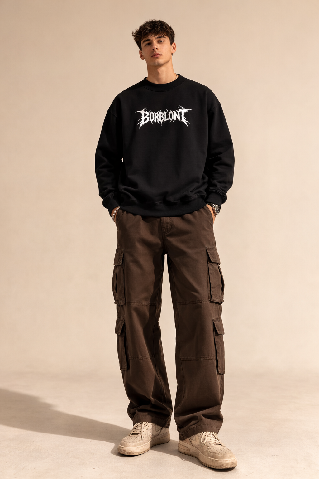 Essential Fleece Mock-Neck Crew Sweatshirt