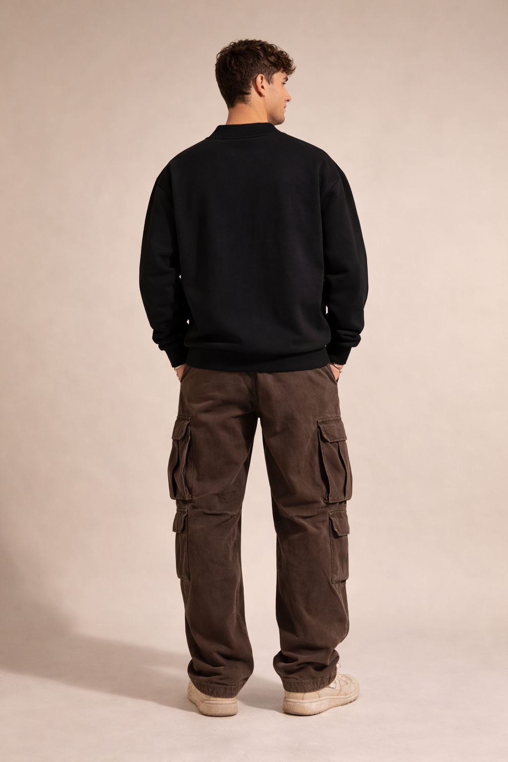 Essential Fleece Mock-Neck Crew Sweatshirt