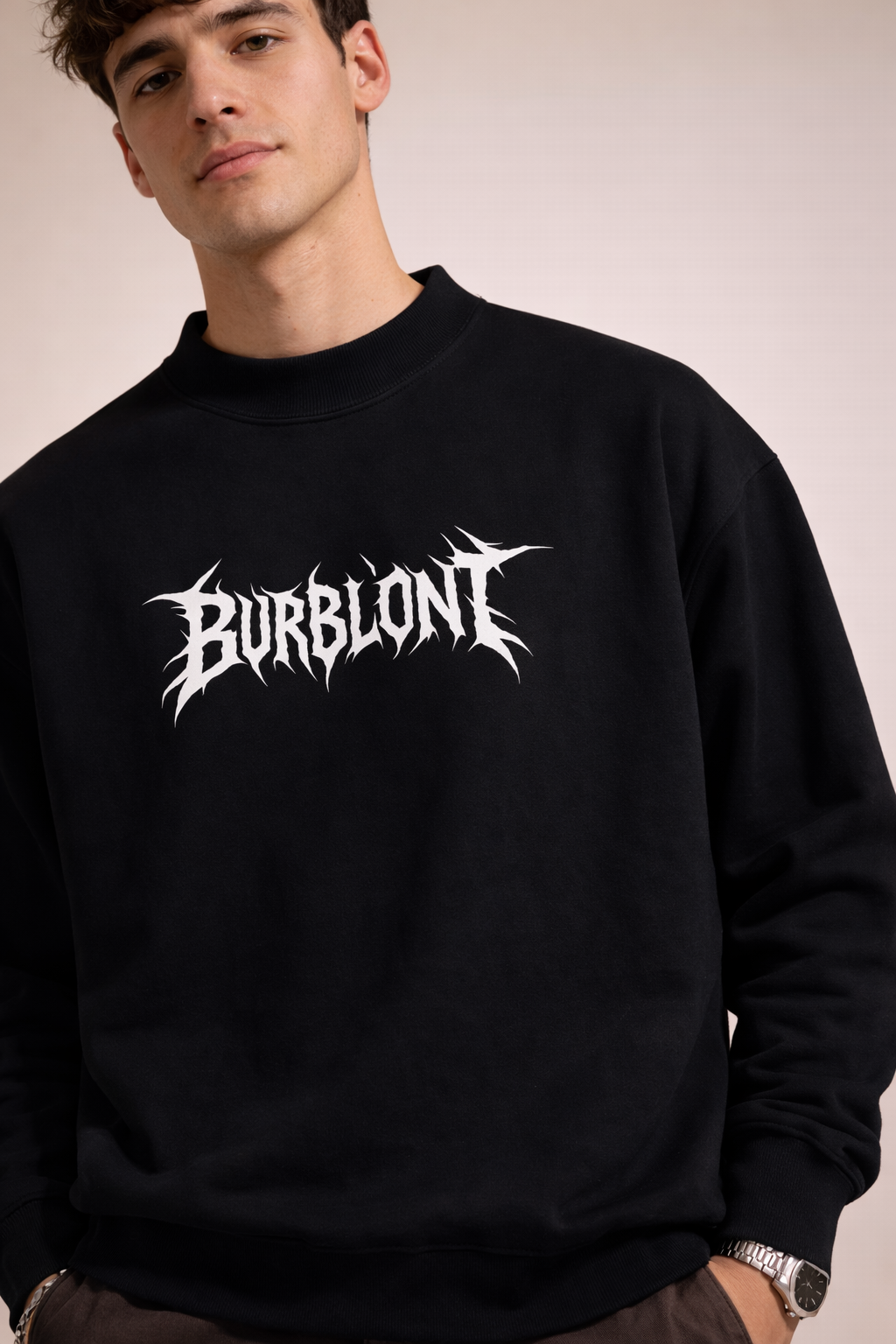 Essential Fleece Mock-Neck Crew Sweatshirt