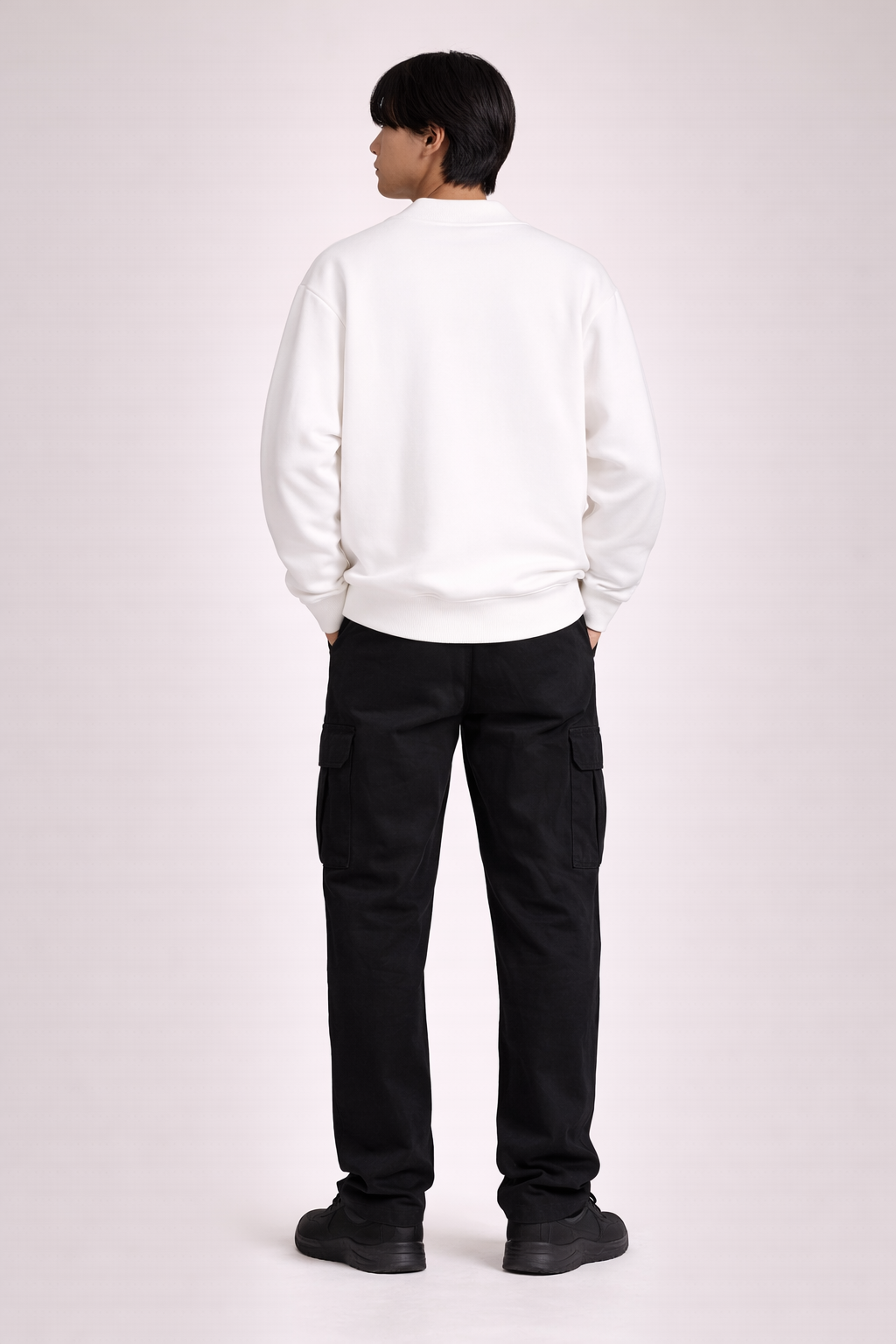 Essential Fleece Mock-Neck Crew Sweatshirt